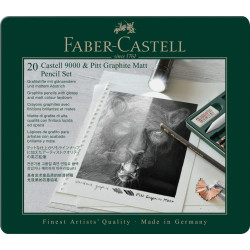 Set 20 creioane Grafit Matt + Castell 9000 Faber-Castell