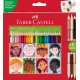 Creioane colorate 24+3 bicolore Children of the World Faber-Castell