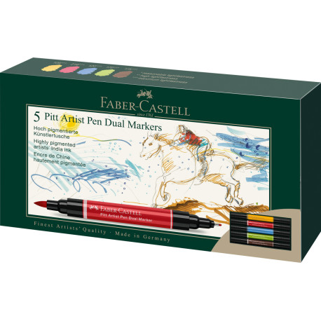 Pitt Artist Pen Dual Marker Set 5 bucati Faber-Castell