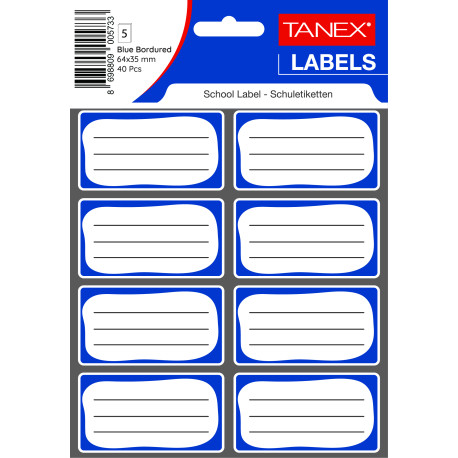 Etichete scolare 40 buc/set Tanex