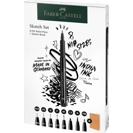 Set sketching 8 bucati + sketchbook Faber-Castell