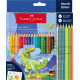 Creioane colorate 18+6 culori Grip 2001 Dinozaur Faber-Castell