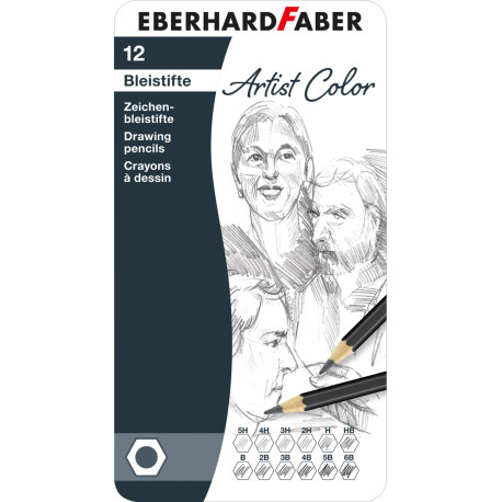 Set arta 12 creioane grafit Eberhard Faber