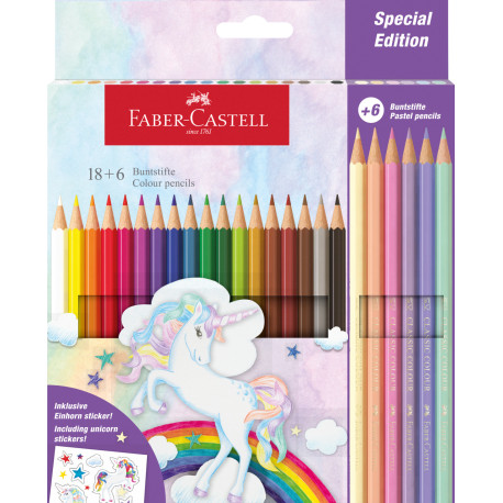 Creioane colorate 24 culori Unicorn Faber-Castell