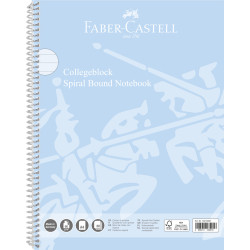 Caiet cu spira A4 80 file coperta plastic Bleu Sky Faber-Castell