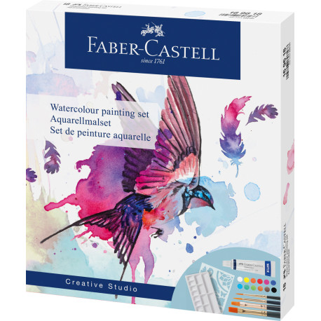 Tempera Acuarele 12 culori + accesorii Faber-Castell