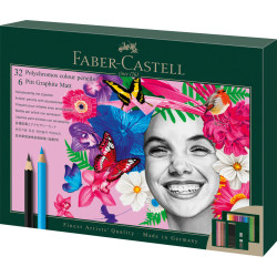 Set cadou 32 creioane colorate Polychromos Faber-Castell