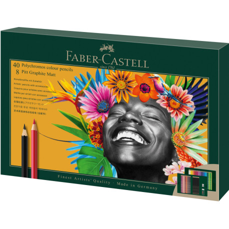 Set cadou 40 creioane colorate Polychromos Faber-Castell