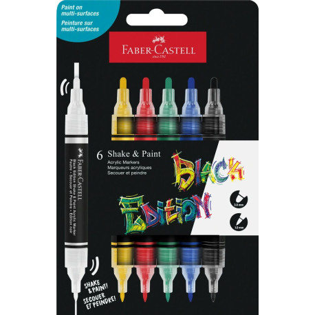 Markere acrilice metalizate 6 culori/set Faber-Castell