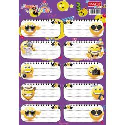 Etichete scolare 30 buc/set Smiley Tanex