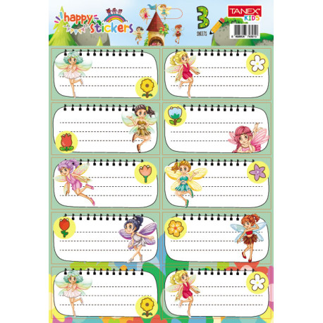 Etichete scolare 30 buc/set Faires Tanex