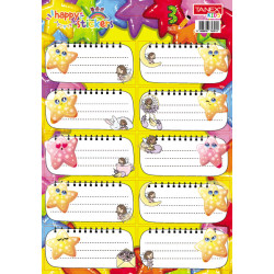 Etichete scolare 30 buc/set Stars Tanex