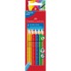 Creioane colorate 6 culori  Jumbo Grip Faber-Castell