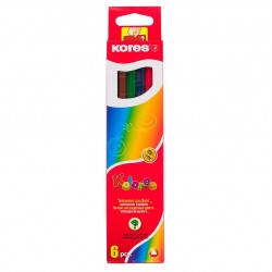 Creioane colorate 6 Culori triunghiulare Kores