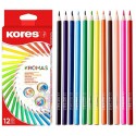 Creioane colorate 12 culori triunghiulare Eco Kores