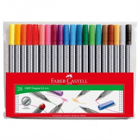 Liner 0.4 mm Grip set 20buc Faber-Castell