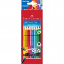 Creioane colorate 10 culori cu guma Grip 2001 Faber-Castell