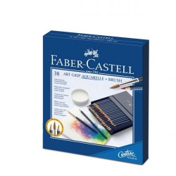 Creioane colorate 38 culori Art Grip + pensula Cutie Studio Aquarelle Faber-Castell