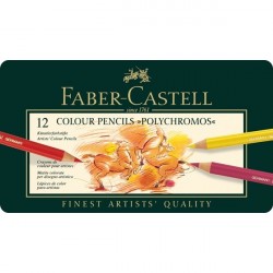 Creioane 12 Culori Cutie Metal Polychromos Faber-Castell