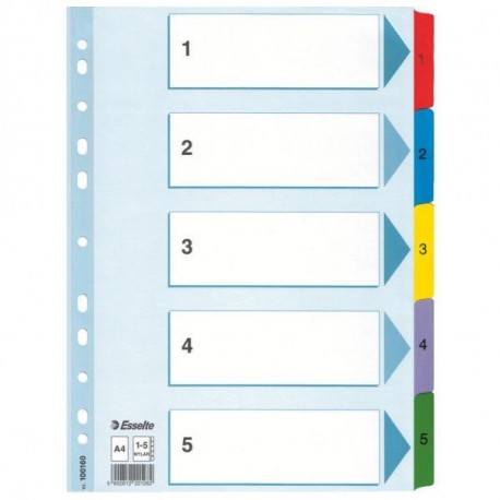Separatoare carton color index 1-5 Mylar Esselte