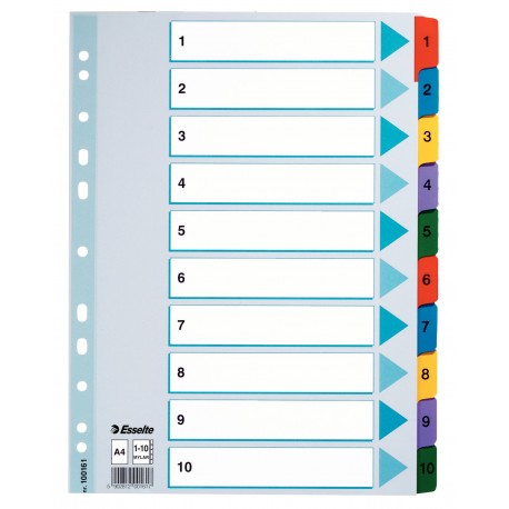 Separatoare carton color index 1-10 Mylar Esselte