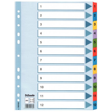 Separatoare carton color index 1-12 Mylar Esselte