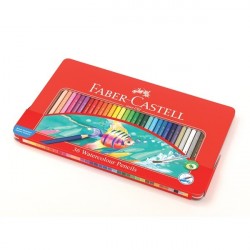 Creioane colorate Acuarela 48 culori si 4 accesorii Cutie Faber-Castell